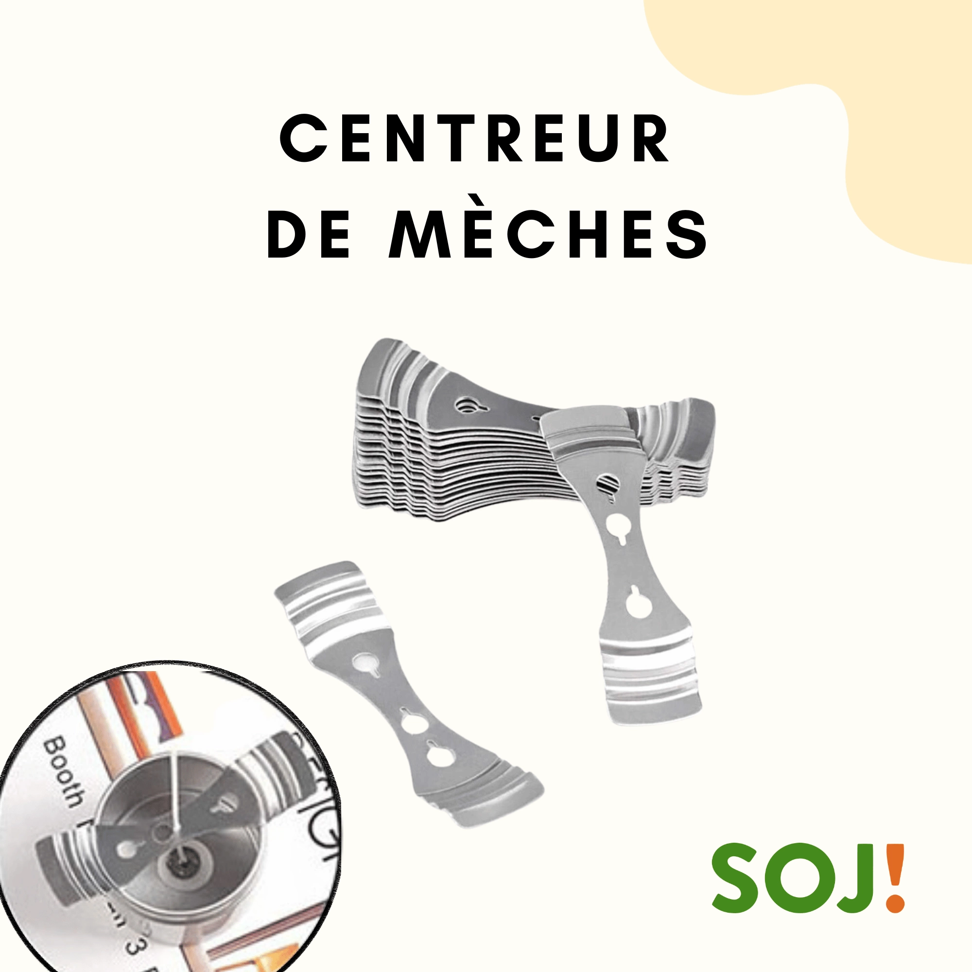 Centreur de mèche pour bougies en métal