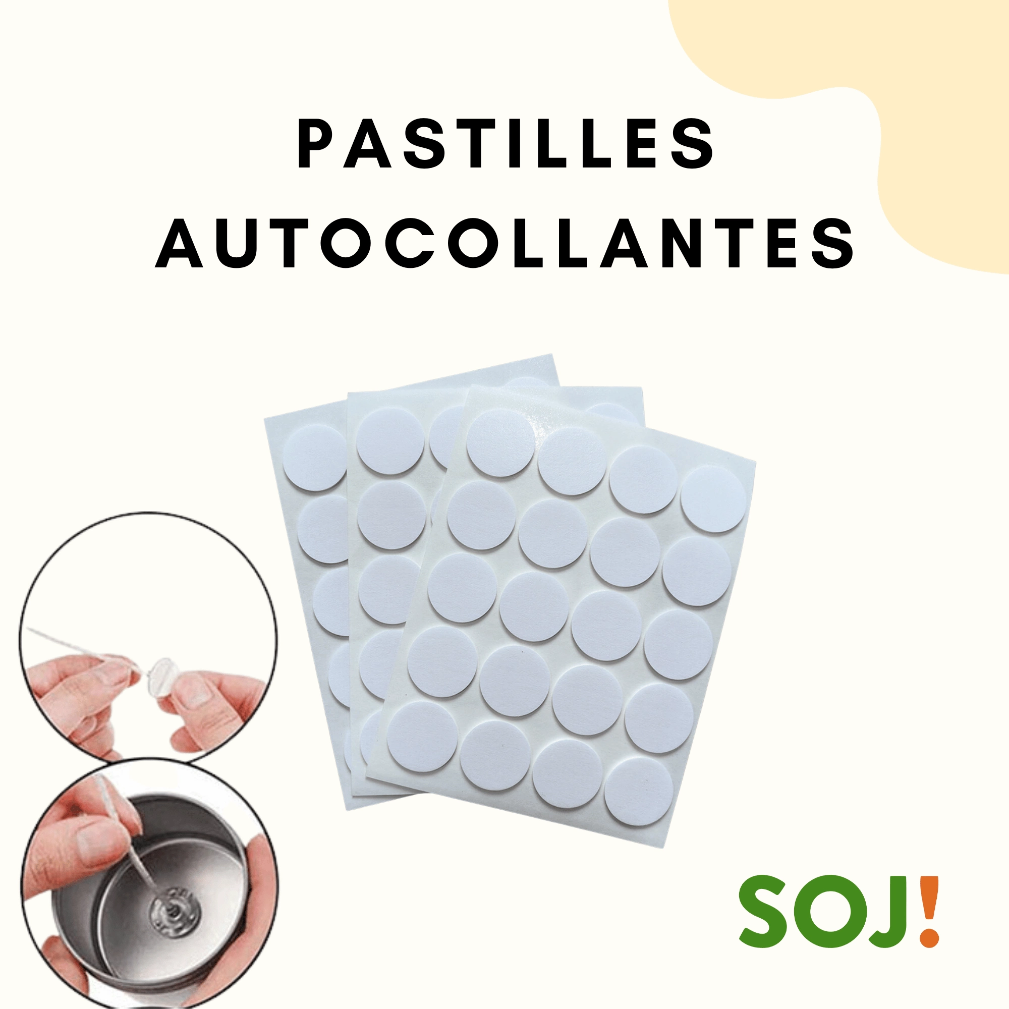 Pastilles autocollantes pour mèche à bougies – 20 pièces