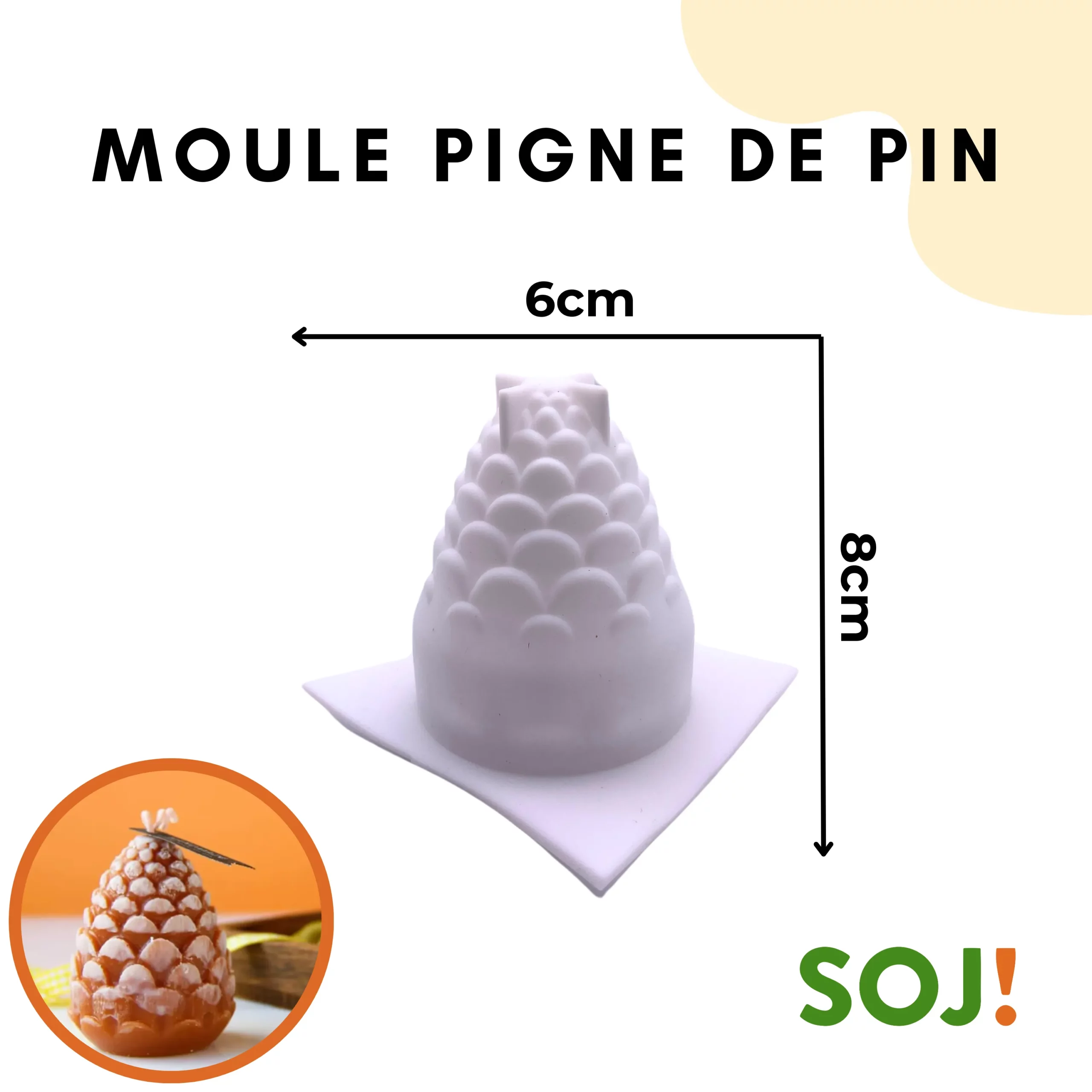 Moule bougie en forme de pomme de pin