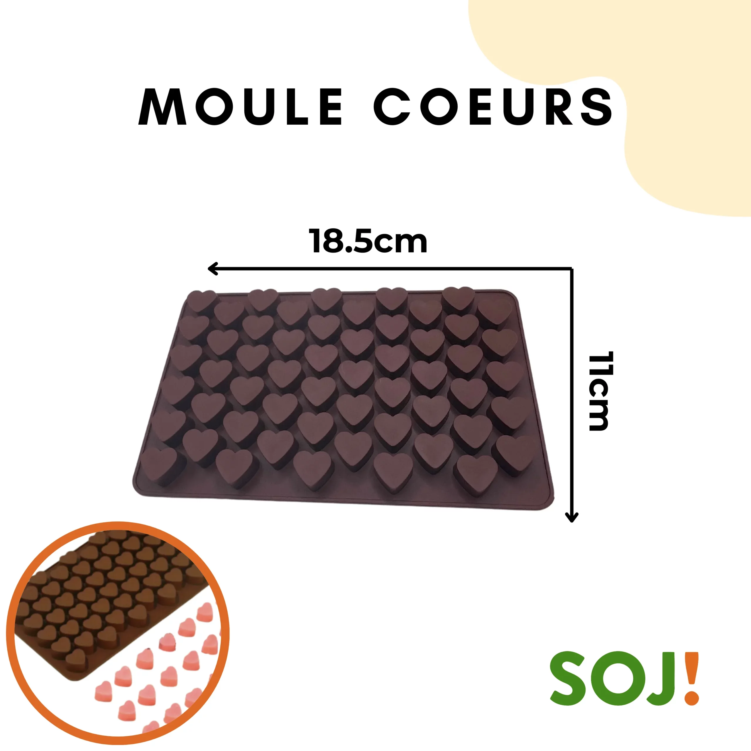 Moule bougie - 55 coeurs