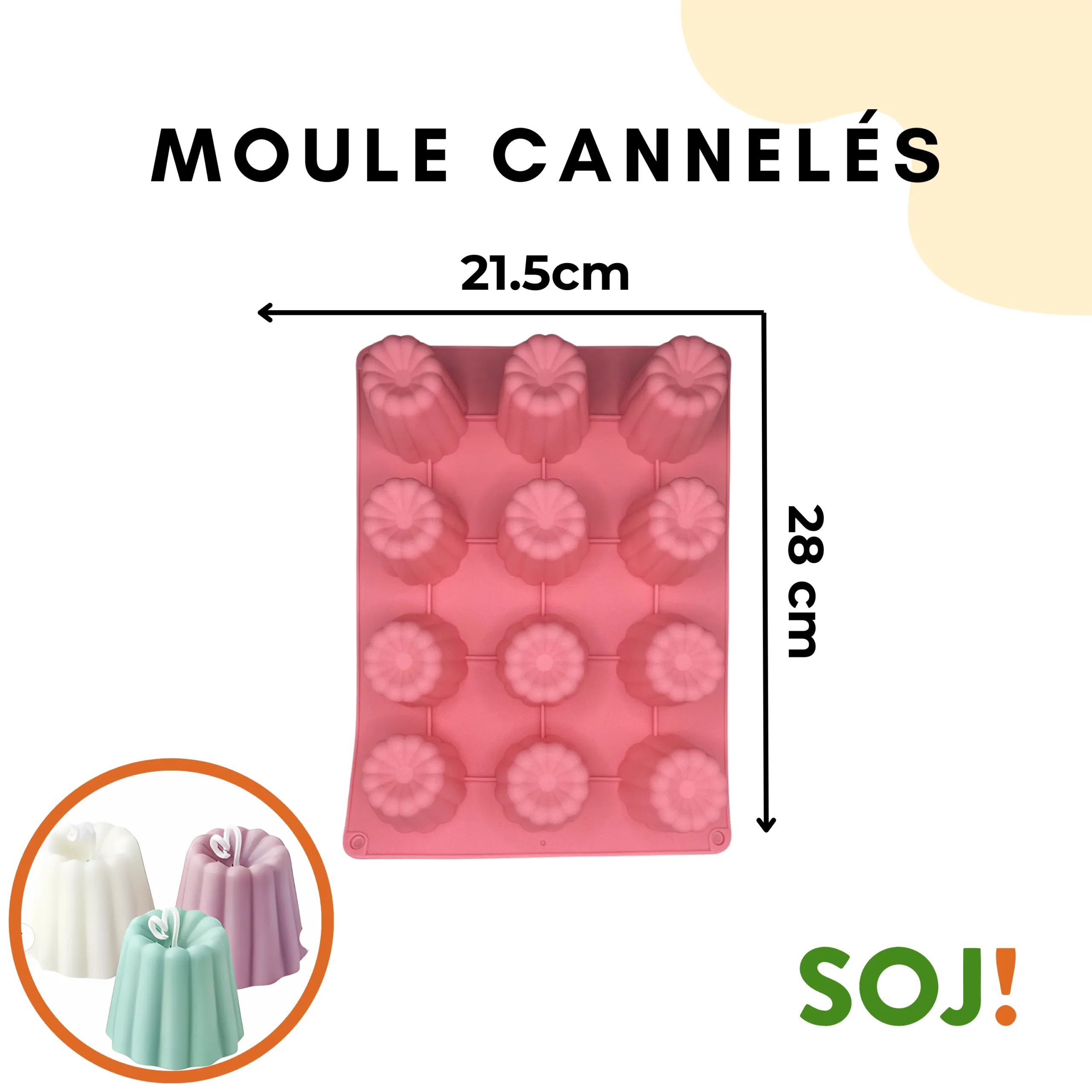 12 moules bougies en forme de cannelés