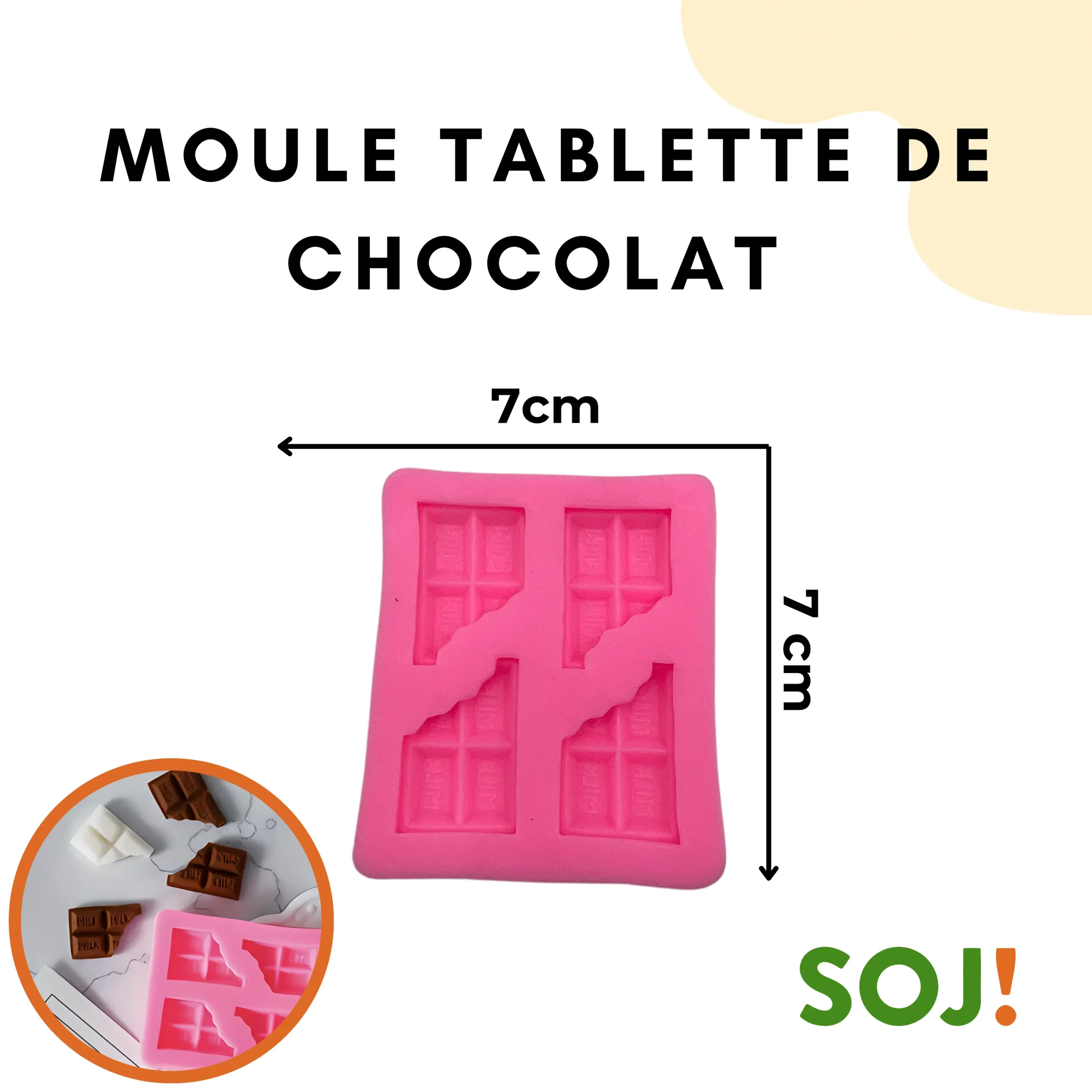 Moule bougie en forme de tablette de chocolat