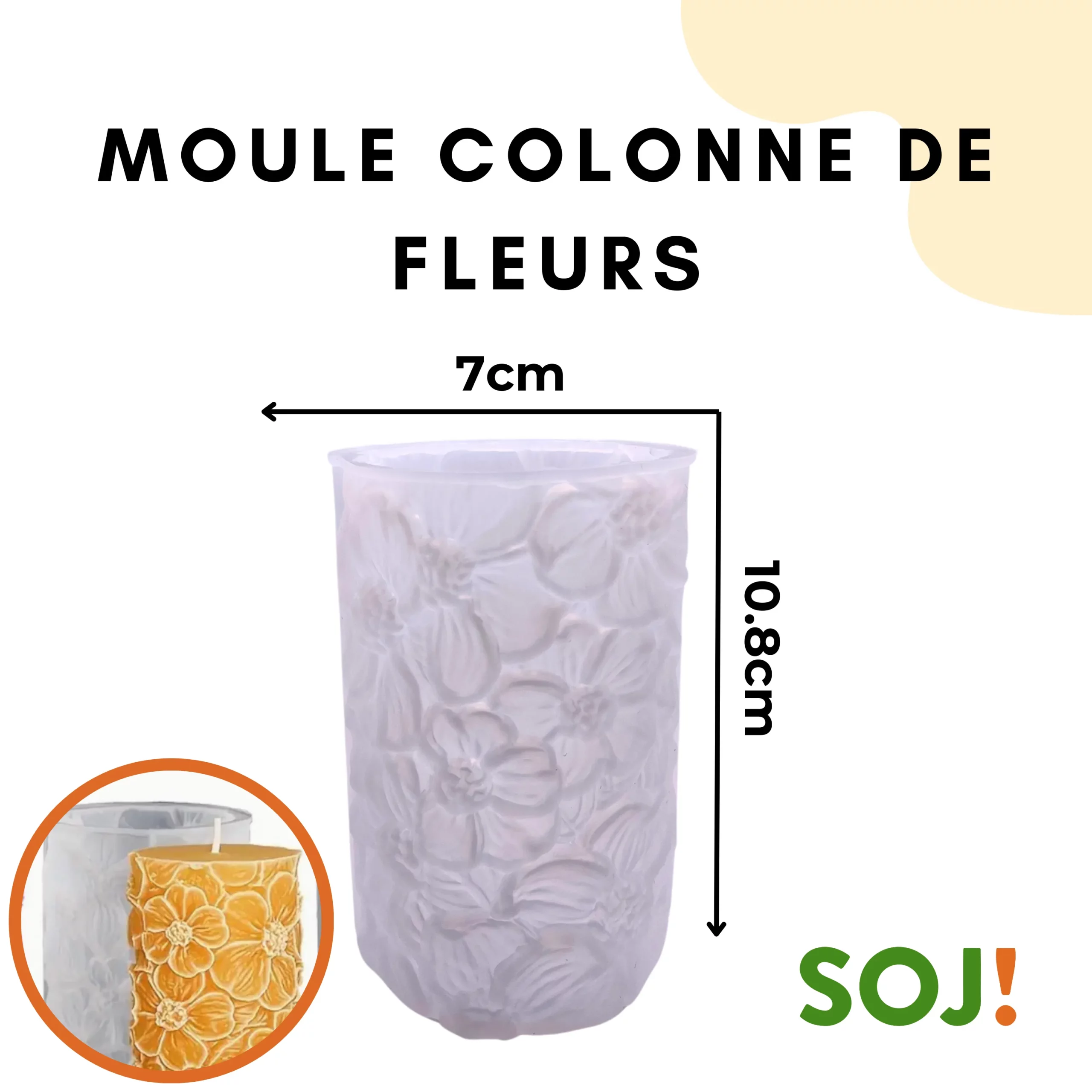 Moule bougie colonne de fleurs