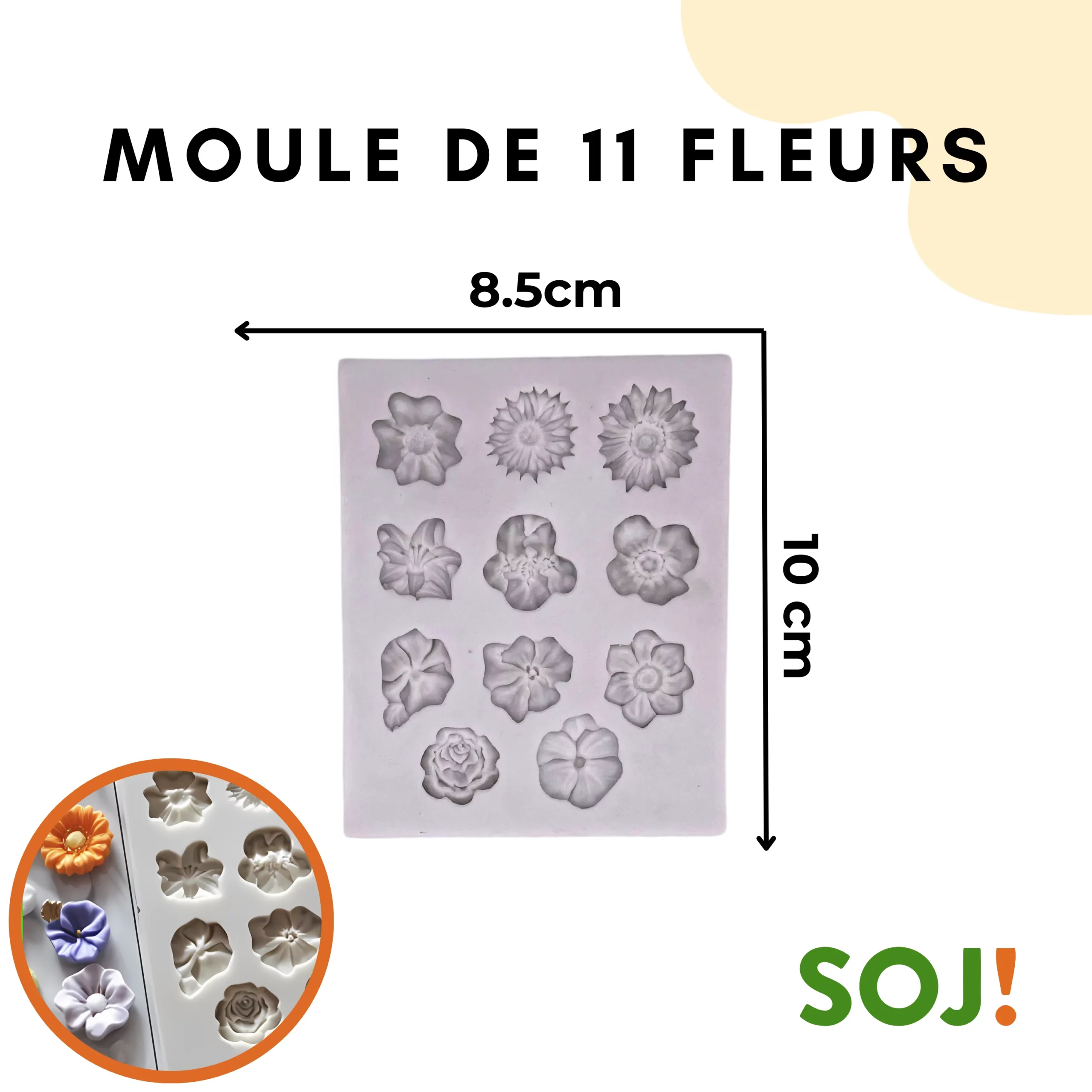 Moule bougie 11 fleurs
