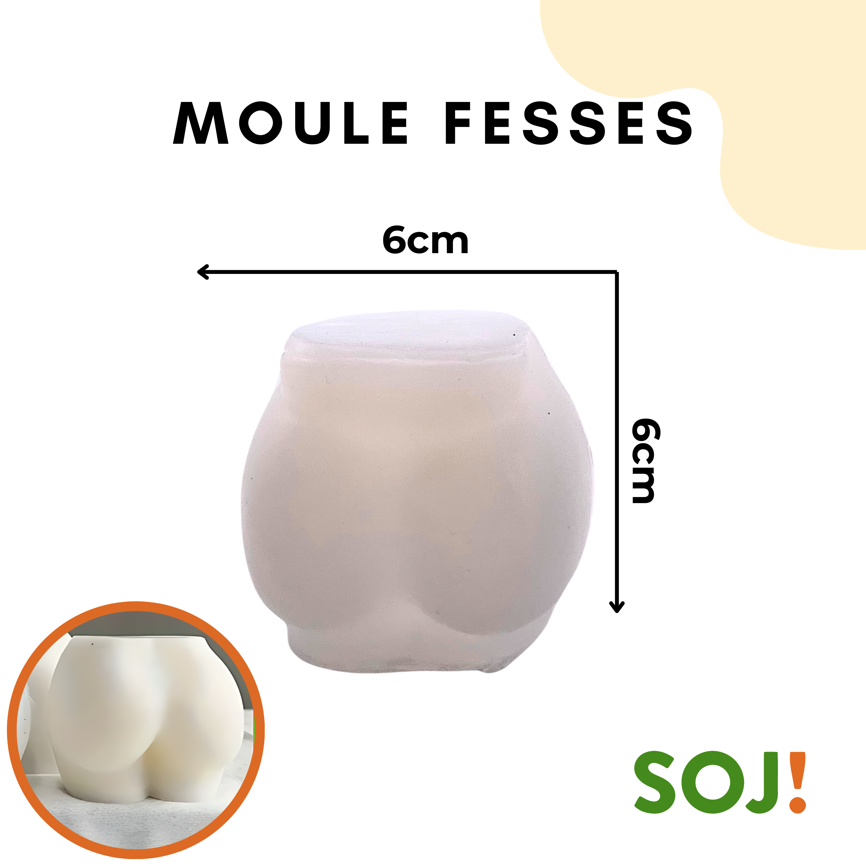 Moule bougie en forme de fesses