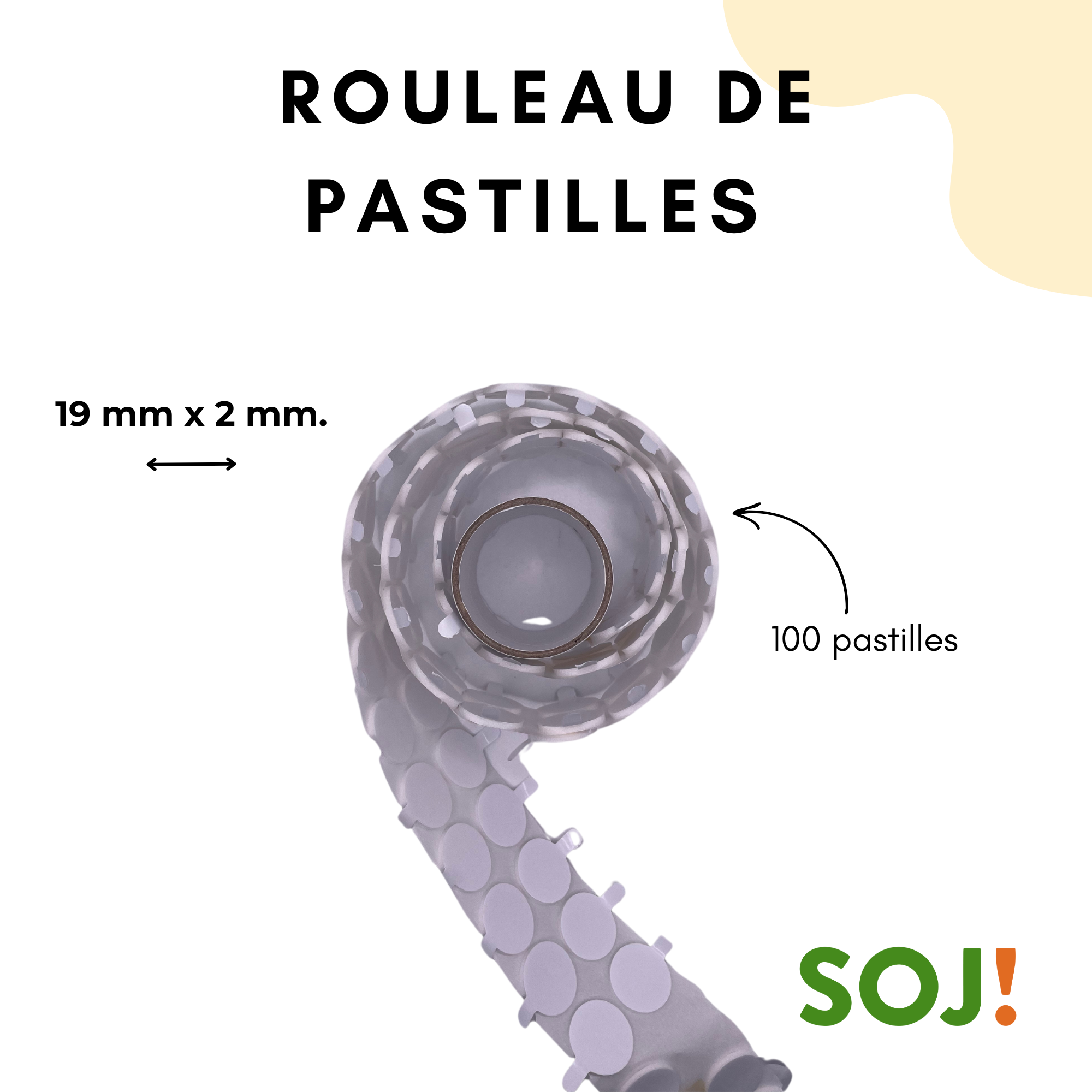 Pastilles autocollantes pour mèches – Rouleau de 100