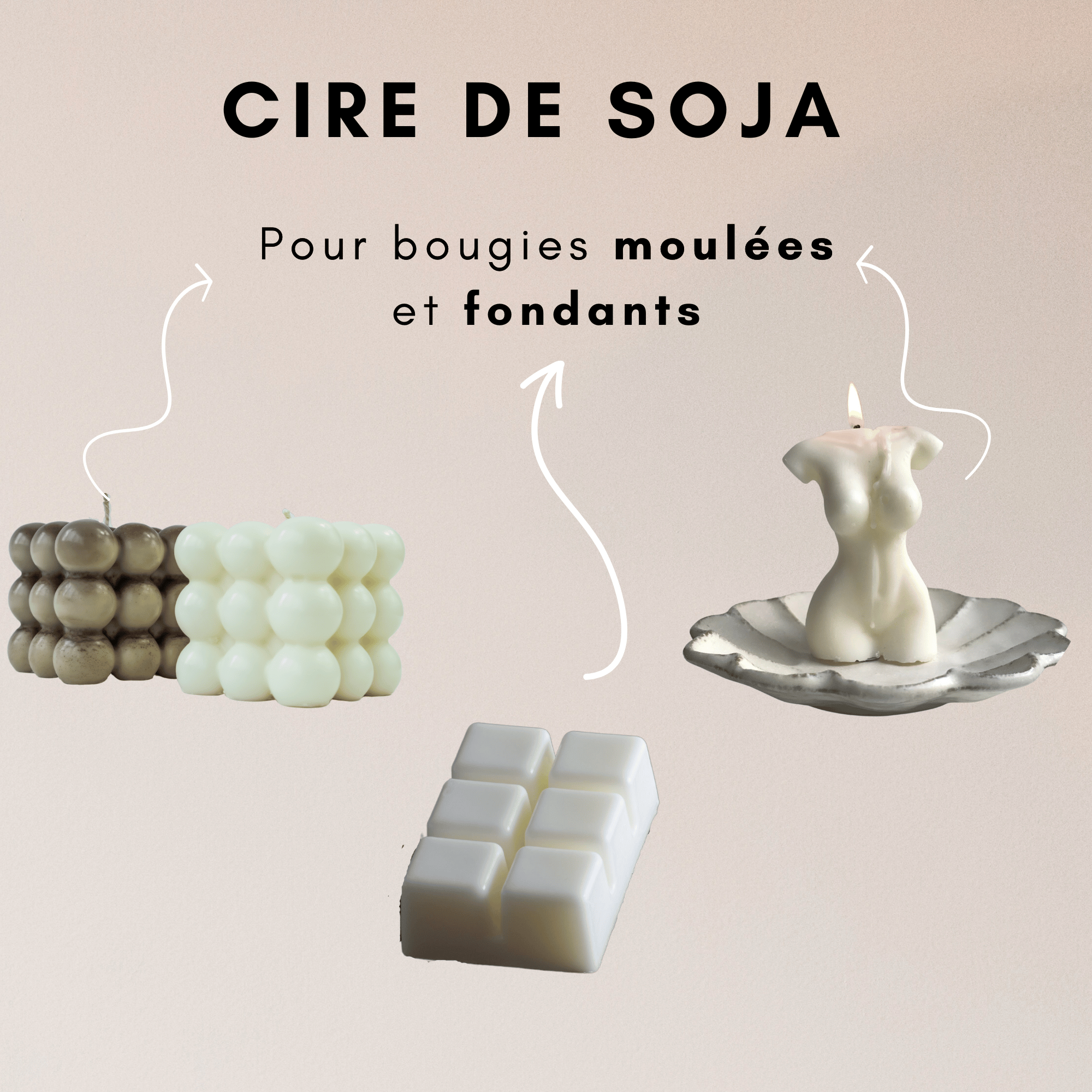Cire de soja pour bougies moul&eacute;es et pour fondants &ndash; SANS OGM &mdash; vue 2