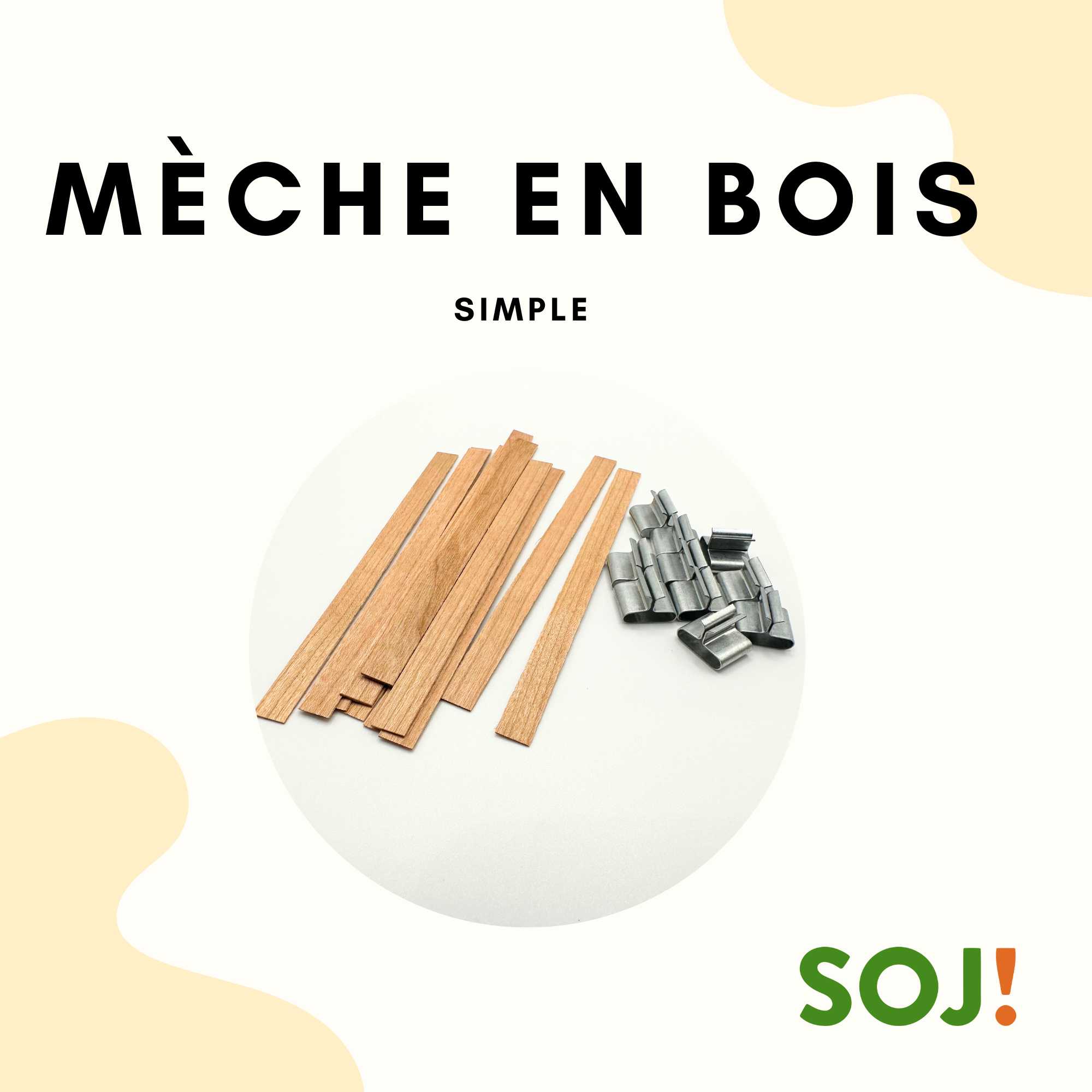 M&egrave;che en bois pour bougies &ndash; simple &eacute;paisseur &mdash; vue 2