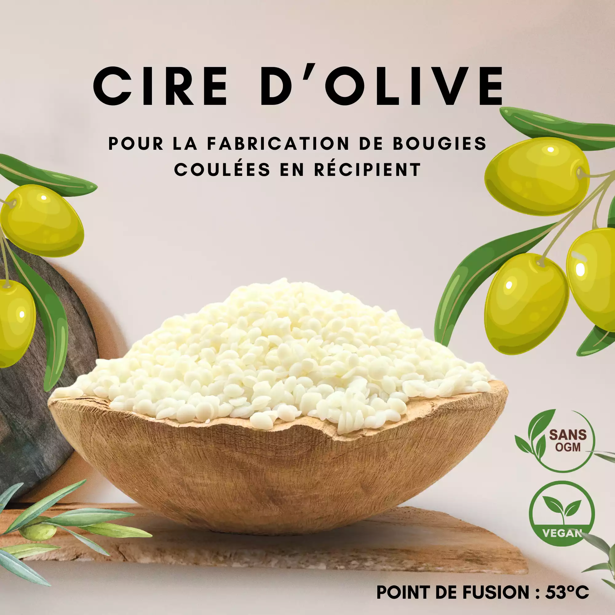 Cire d&rsquo;olive pour bougies coul&eacute;es &mdash; vue 2