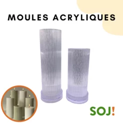 Moule acrylique bougie avec stries
