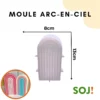 Moule bougie en forme d'arc-en-ciel