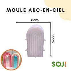 Moule bougie en forme d'arc-en-ciel