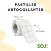 Pastilles autocollantes pour mèches - Rouleau de 100