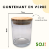 Récipient en verre avec couvercle en bois