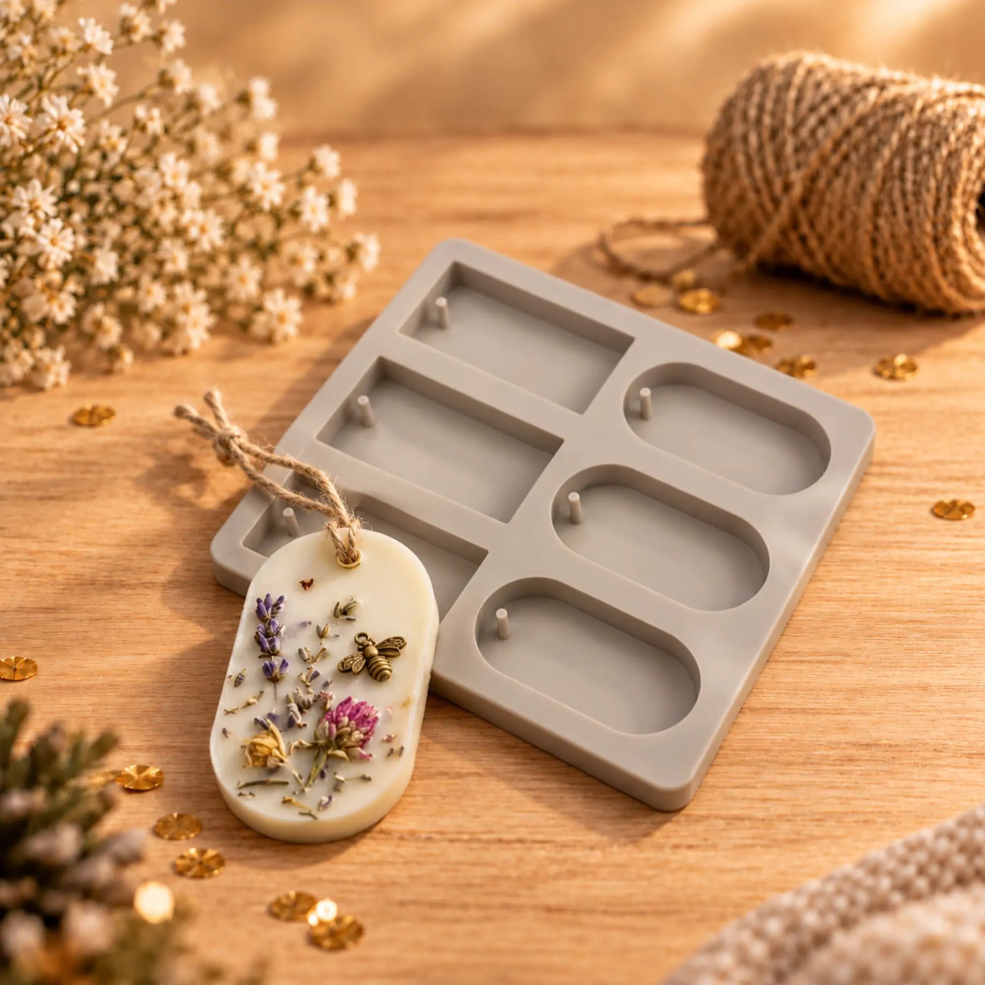 Moule Silicone Bougiessavons Tablettes De Cire Aromatique Ovale